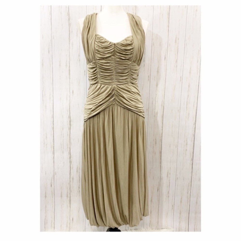 Burberry Prorsum Pleated Ruched Cocktail Dress